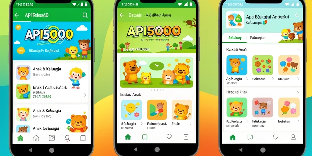 Tampilan antarmuka interaktif dan menarik dari API5000 untuk Edukasi Anak.