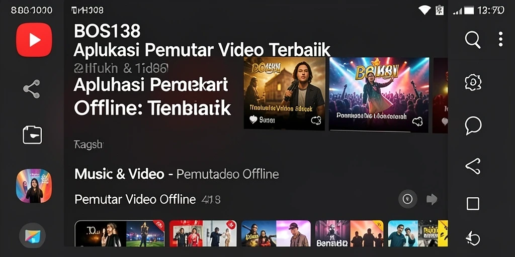 Tampilan antarmuka BOS138 untuk pemutaran video offline yang menarik dan fungsional.