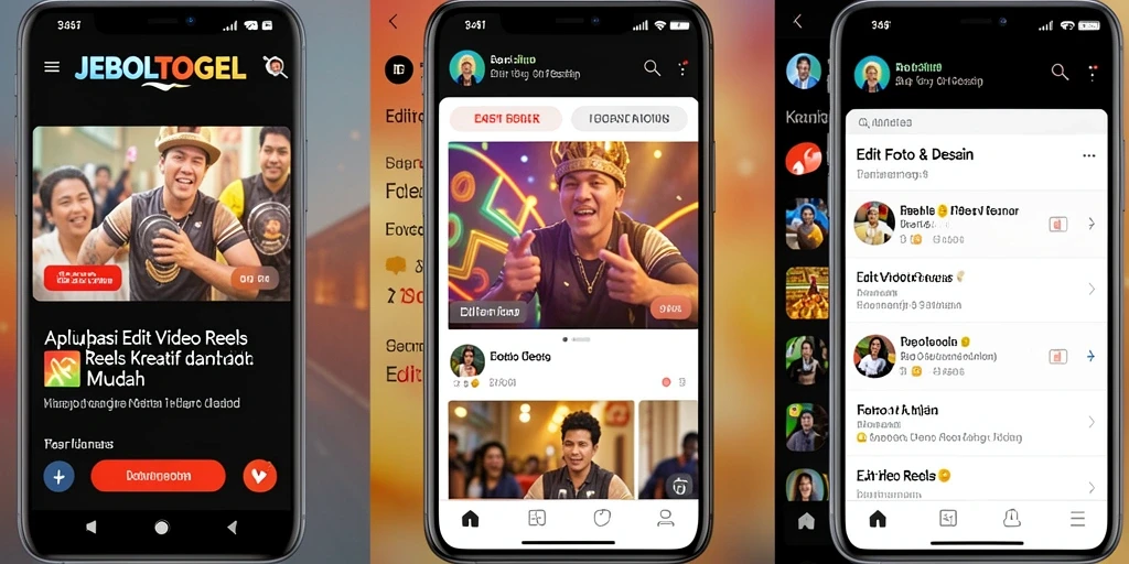 Antarmuka JEBOLTOGEL yang mudah digunakan untuk edit video Reels.