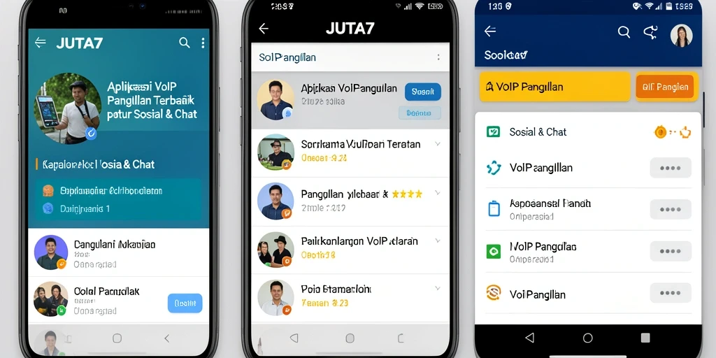 Antarmuka JUTA7 yang intuitif untuk VoIP Panggilan.