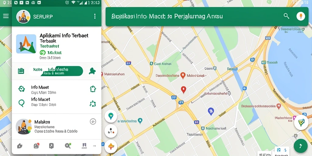 Antarmuka aplikasi SERURP menampilkan informasi lalu lintas yang jelas dan interaktif.